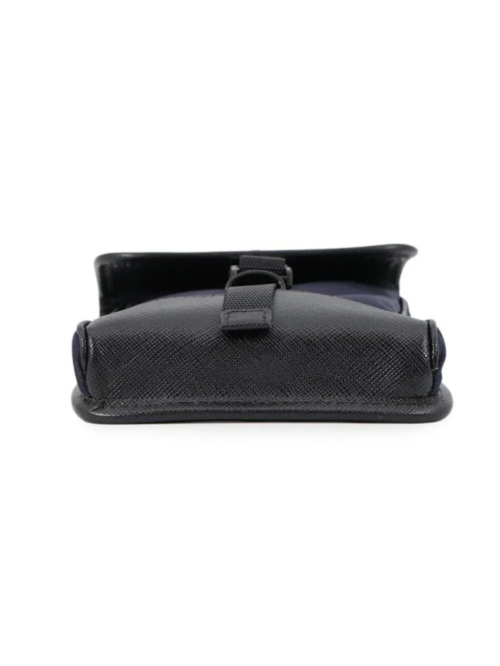 Prada Shoulder Bag Triangle Logo Canvas Leather
